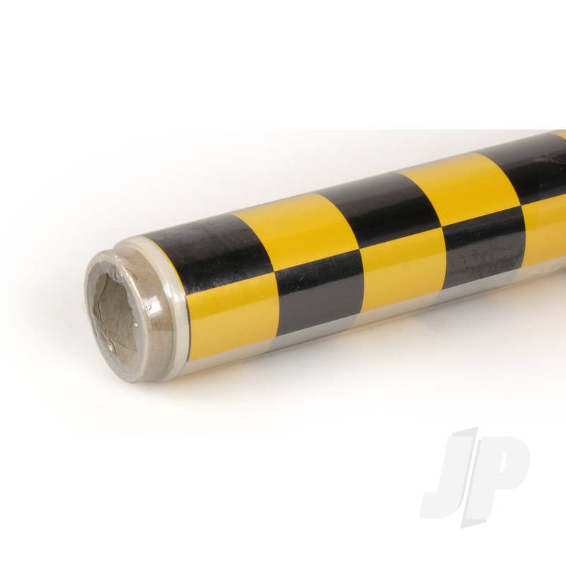 Oracover 2m Oracover Fun-3 Large Chequered Pearl G.Yellow/Black 5523712