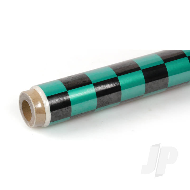 Oracover 2m Oracover Fun-3 Large Chequered Pearl Green/Black 5523714