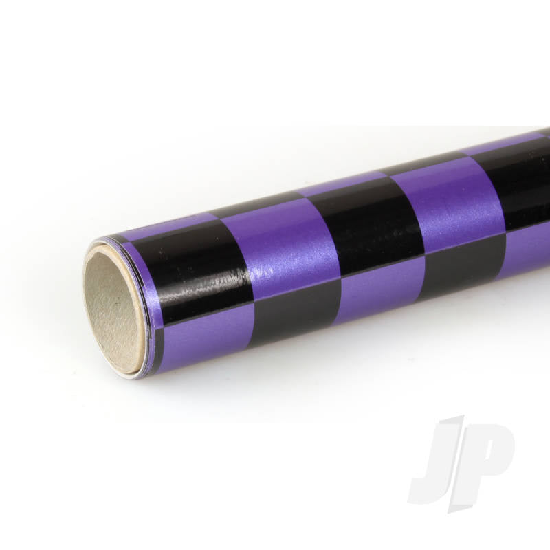 Oracover 2m Oracover Fun-3 Large Chequered Pearl Purple/Black 5523716