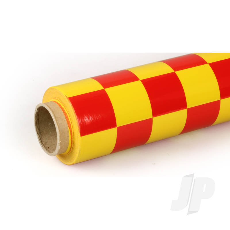 Oracover 10m Oracover Fun-3 Large Chequered Yellow/Red 5523730