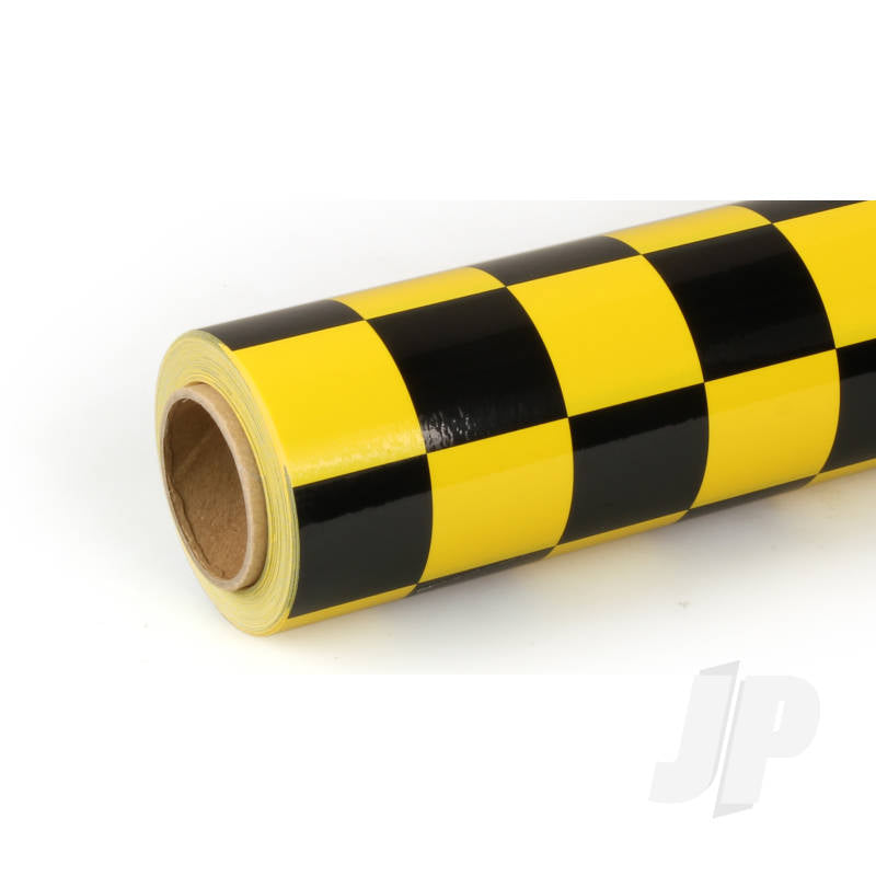 Oracover 10m Oracover Fun-3 Large Chequered Yellow/Black 5523742