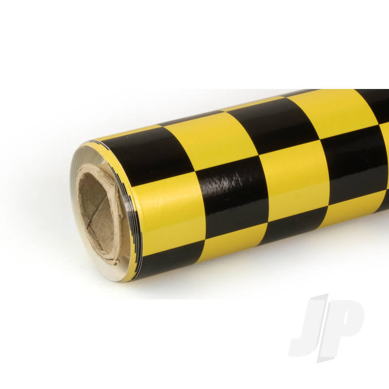 Oracover 10m Oracover Fun-3 Large Chequered Pearl Yellow/Black 5523750