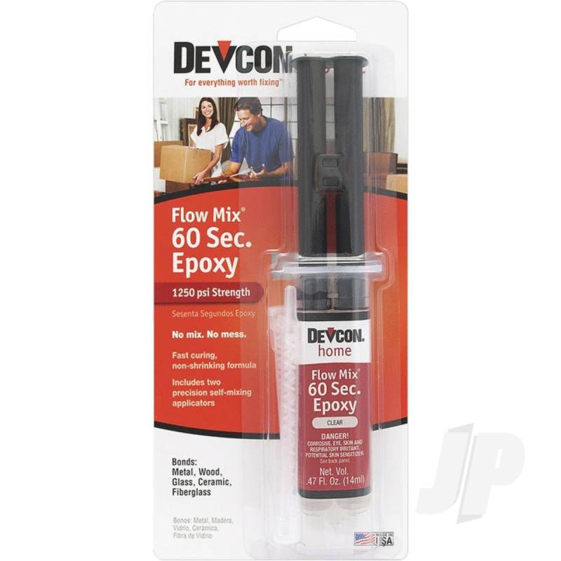 Devcon 14ml 60 Second Epoxy Flow-Mix (Syringe, Carded) DEV21445