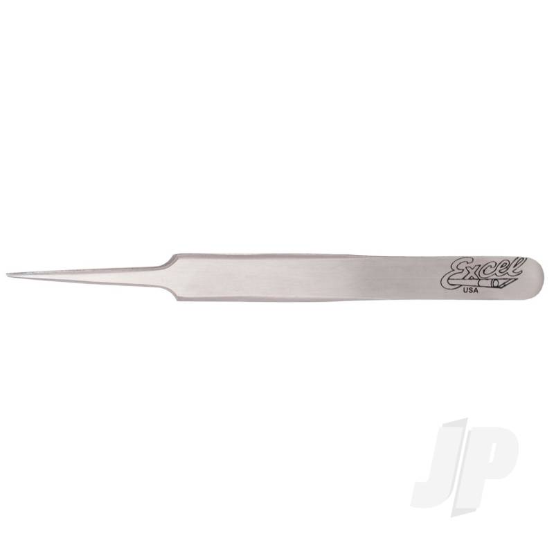 Excel Straight Point Fine Point Tweezers, Polished (Carded) EXL30418