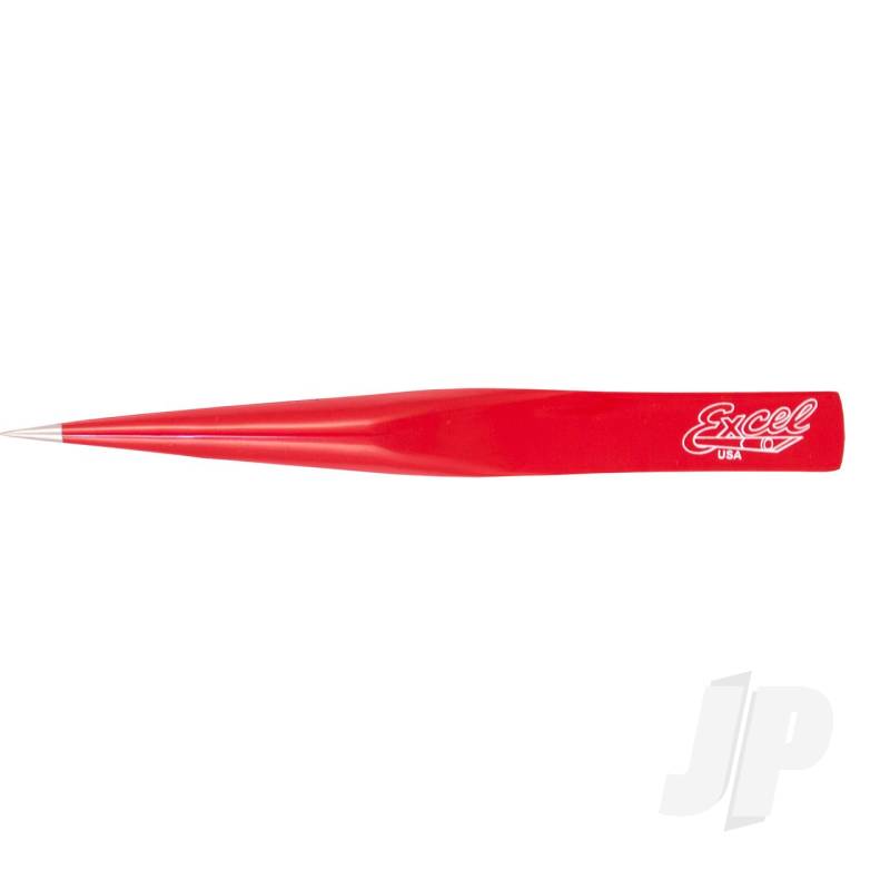 Excel Hollow Handle Fine Point Tweezers, Red (Carded) EXL30428