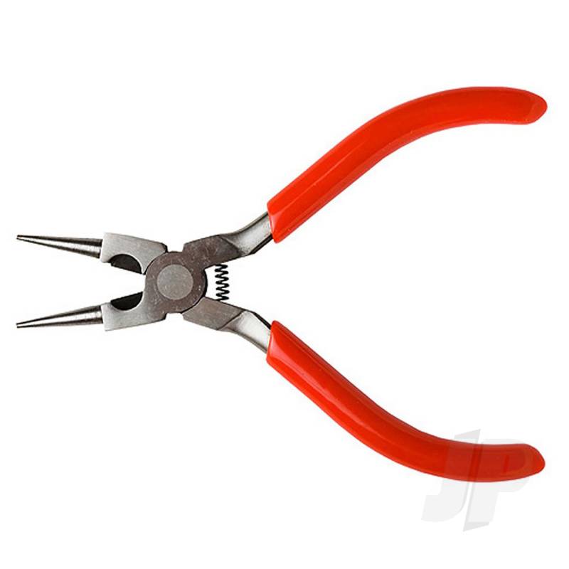 Excel 5in Spring Loaded Soft Grip Plier, Round Nose with Side Cutter (Carded) EXL55593