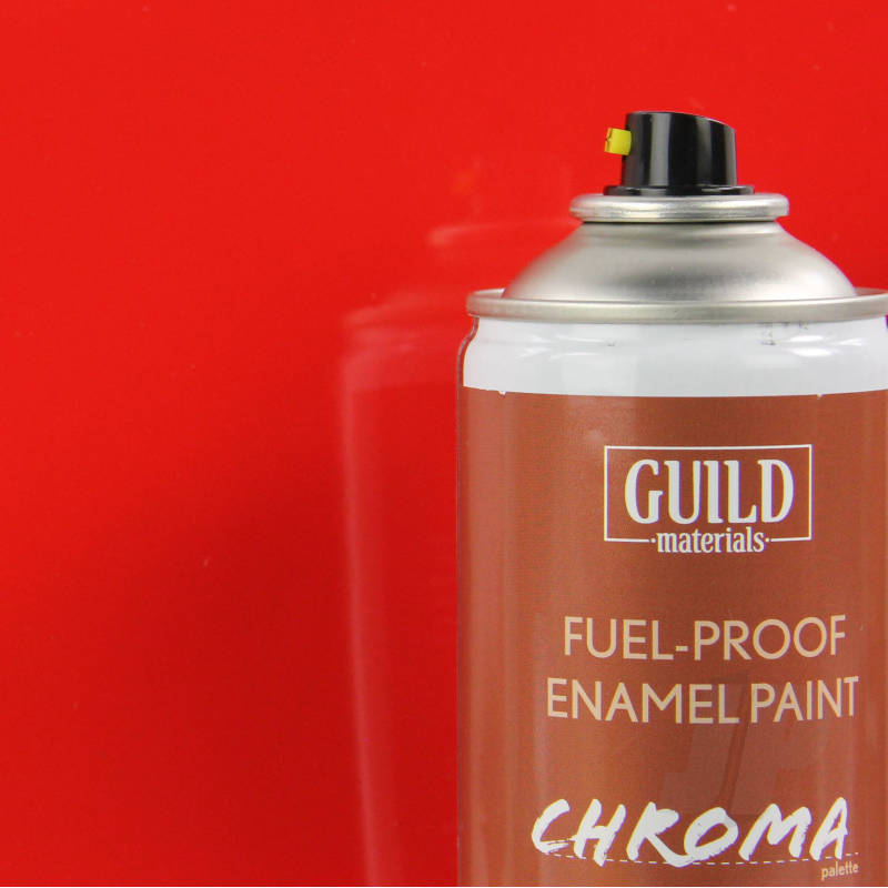 Guild Materials Gloss Enamel Fuel-Proof Paint Chroma Red (400ml Aerosol) GLDCHR6401 