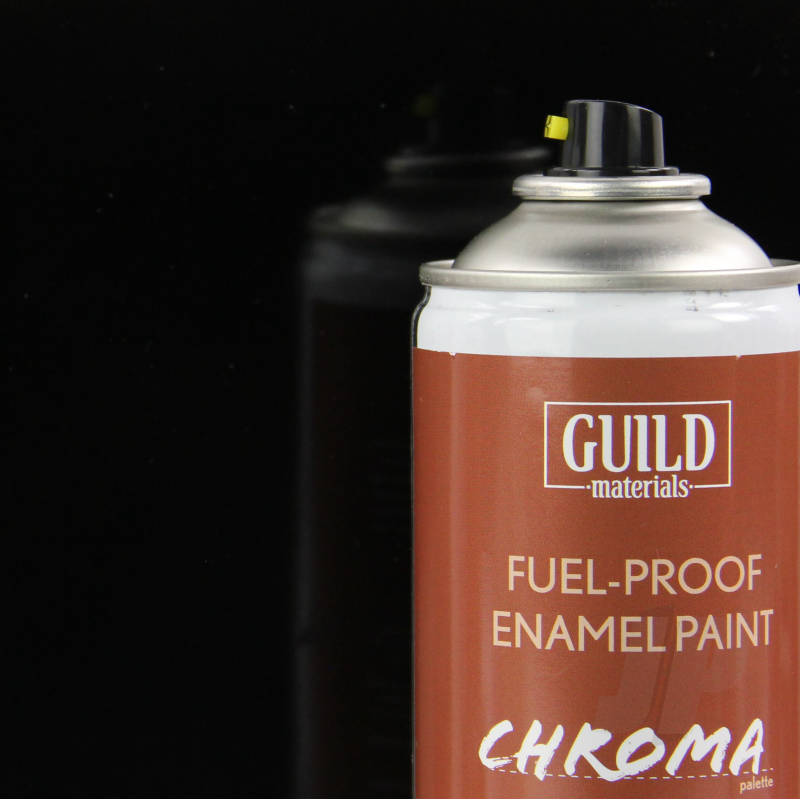 Guild Materials Gloss Enamel Fuel-Proof Paint Chroma Black (400ml Aerosol) GLDCHR6403