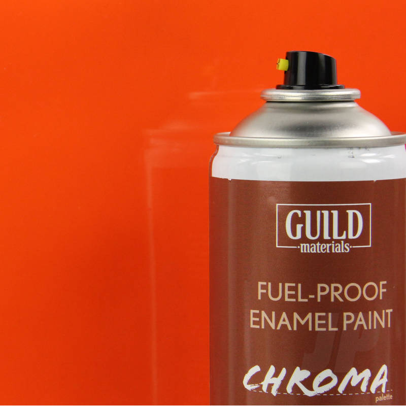 Guild Materials Gloss Enamel Fuel-Proof Paint Chroma - ORANGE (400ml Aerosol) GLDCHR6406