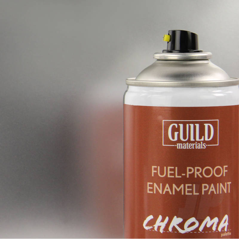 Guild Materials Gloss Enamel Fuel-Proof Paint Chroma Silver (400ml Aerosol) GLDCHR6407