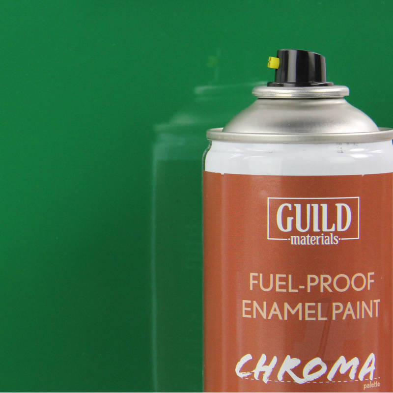 Guild Materials Gloss Enamel Fuel-Proof Paint Chroma Green (400ml Aerosol) GLDCHR6417
