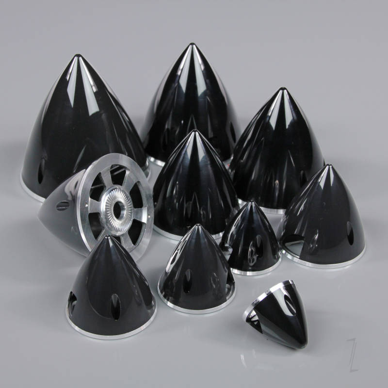 J Perkins 70mm Black Spinner (with Aluminium Back Plate) JPDAC02020