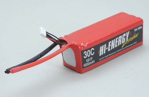 Hi-Energy 6S 4500mAh 30C Li-Po O-HE6S1P450030A