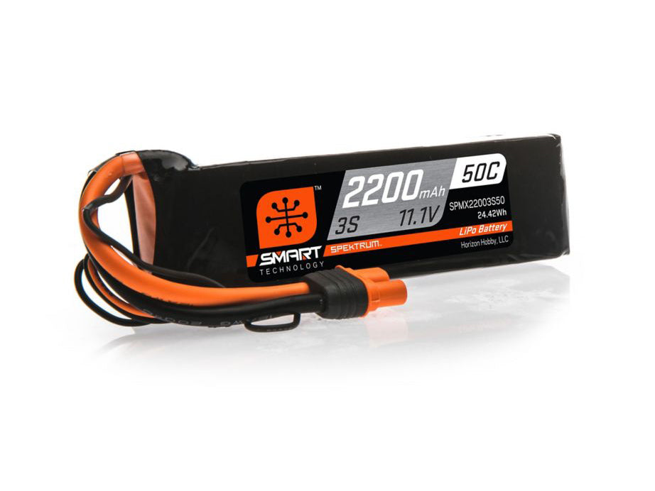 Spektrum 2200mAh 3S 11.1V 50C Smart LiPo Battery IC3 SPMX22003S50