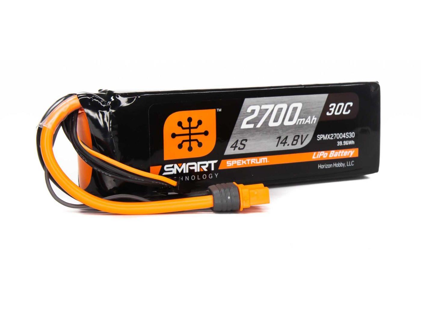 Spektrum 2700mAh 4S 14.8V Smart LiPo Battery 30C; IC3 SPMX27004S30