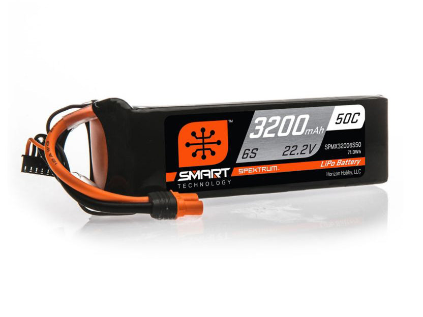Spektrum 3200mAh 6S 22.2V 50C Smart LiPo Battery IC5 SPMX32006S50