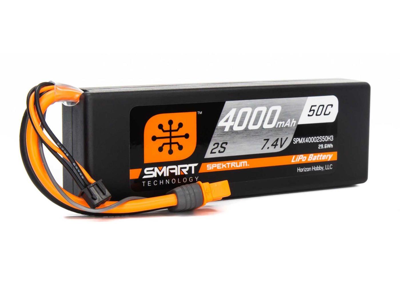 Spektrum 4000mAh 2S 7.2V Smart LiPo Battery 30C; IC3 SPMX40002S50H3