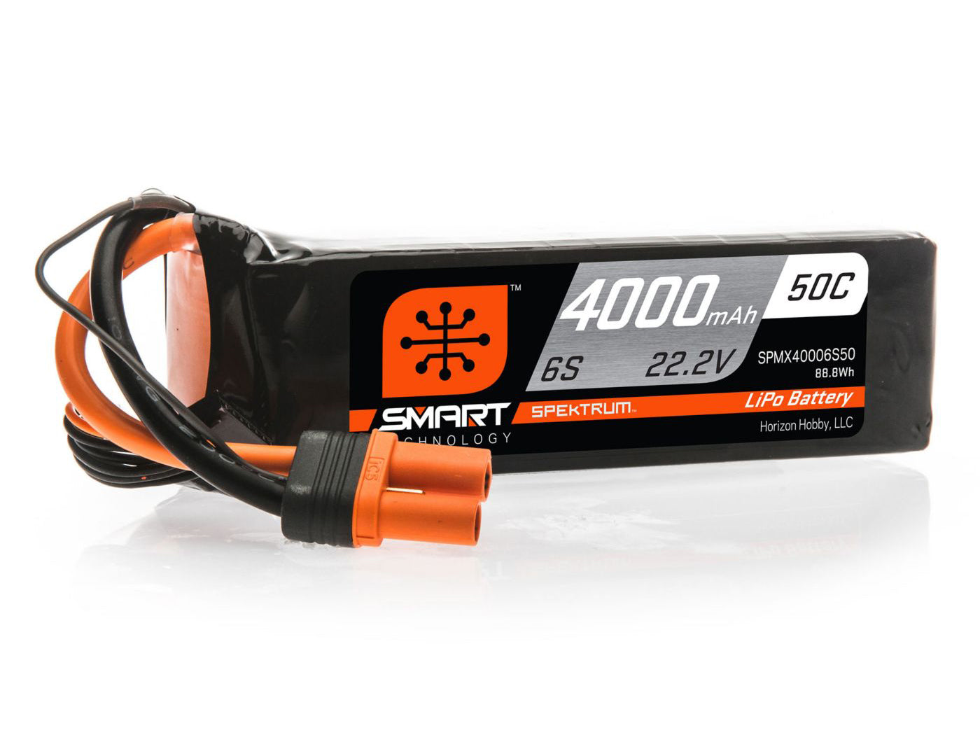 Spektrum 4000mAh 6S 22.2V 50C Smart LiPo Battery IC5 SPMX40006S50