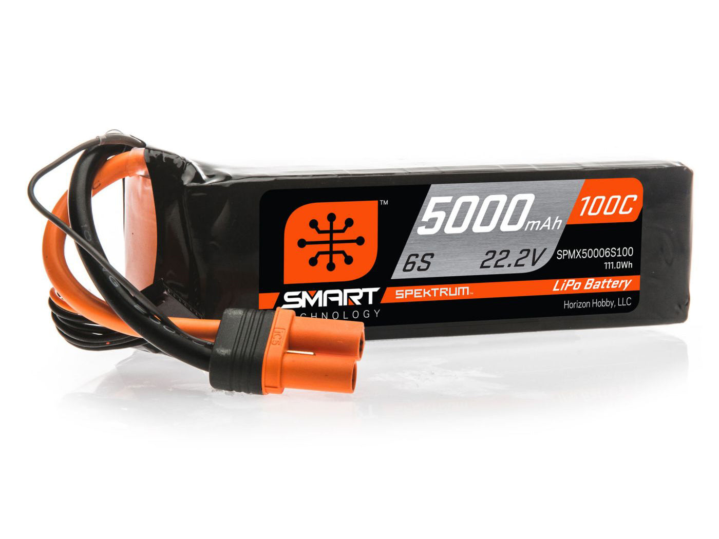 Spektrum 5000mAh 6S 22.2V 100C Smart LiPo Battery IC5 SPMX50006S100