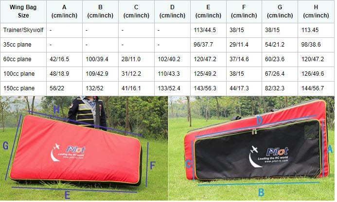 Pilot-RC Wing Bag for 35cc/2.2M Viperjet (Red/Black) PIL068