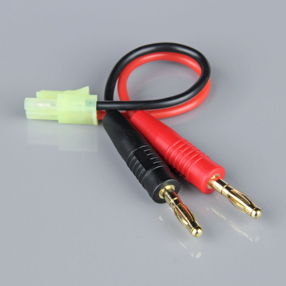 Radient Charge Lead, 4mm Bullet to Mini Tamiya Male, 16AWG, 100mm (ESC End) RDNAC010080