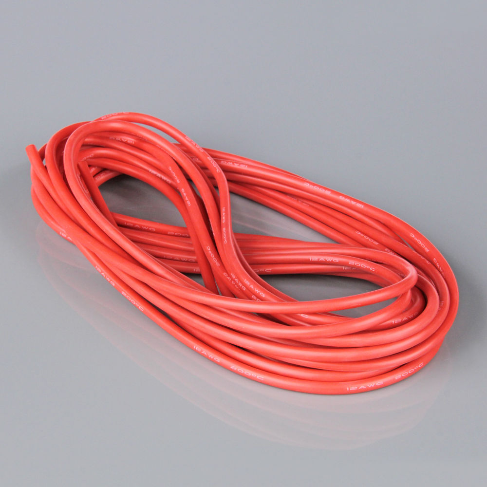 Radient Silicone Wire, 12AWG, 680 Strand, 25ft / 7.5m Red (on a roll) RDNAC010133