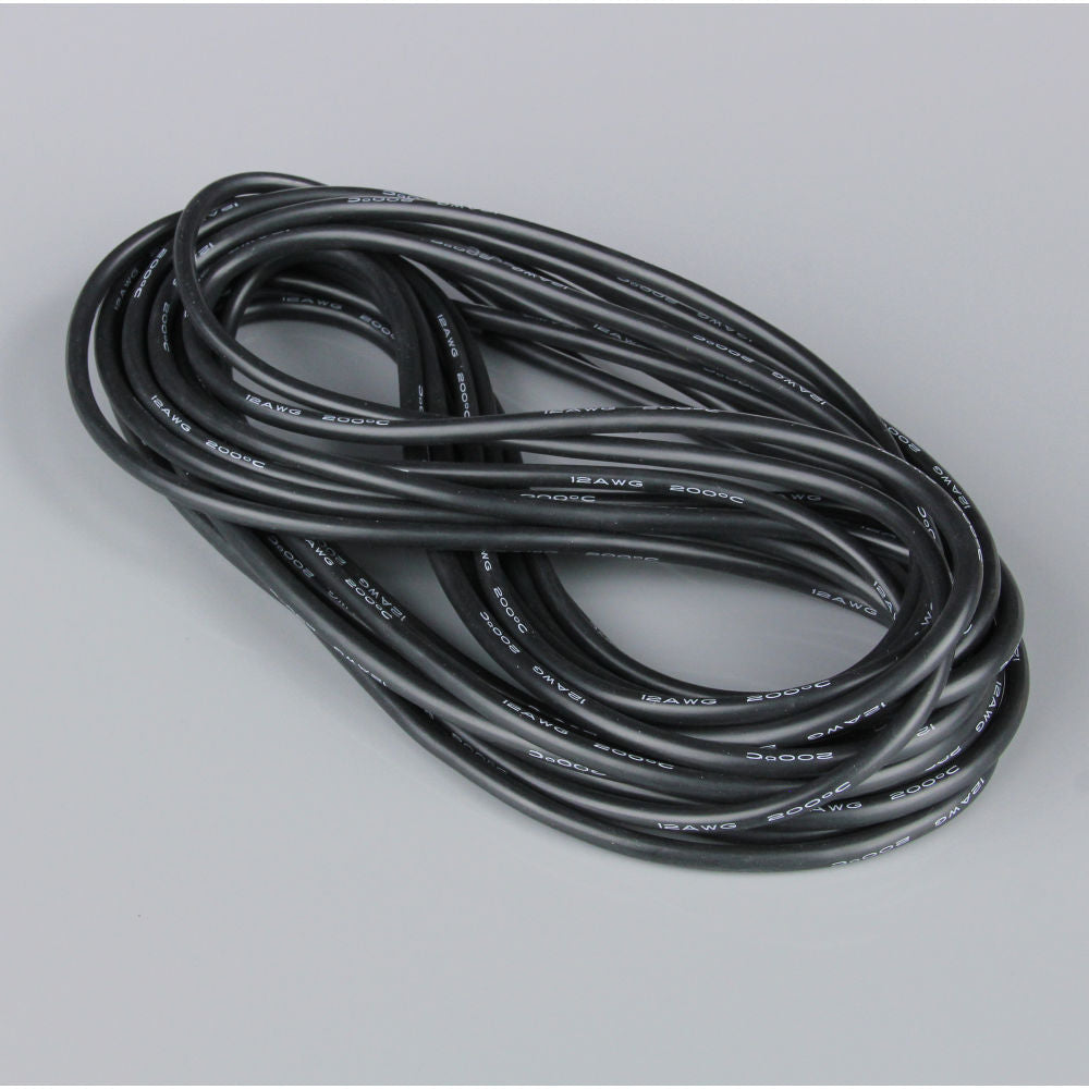 Radient Silicone Wire, 12AWG, 680 Strand, 25ft / 7.5m Black (on a roll) RDNAC010134