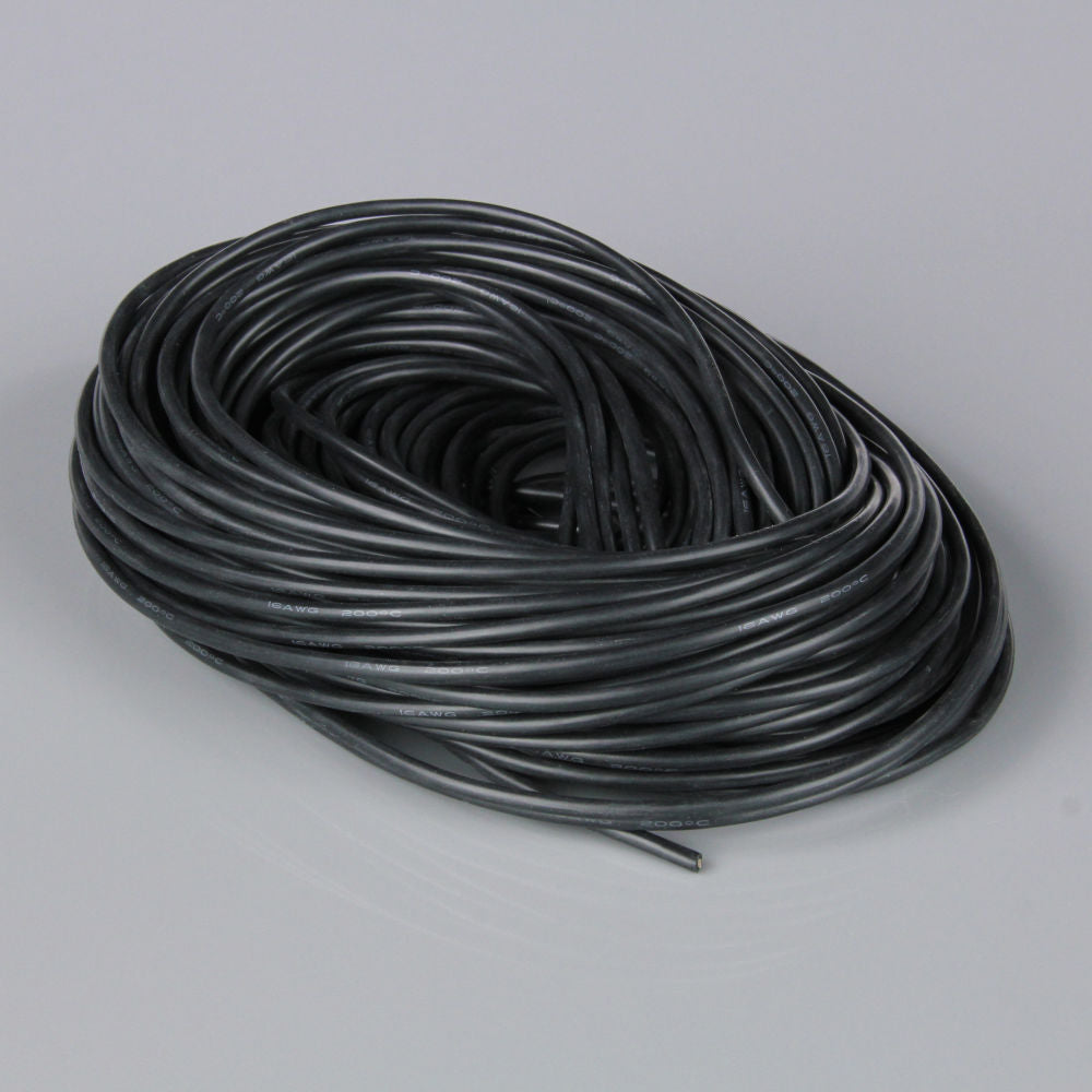 Radient Silicone Wire, 16AWG, 100ft / 30m Black (on a roll) RDNAC010138