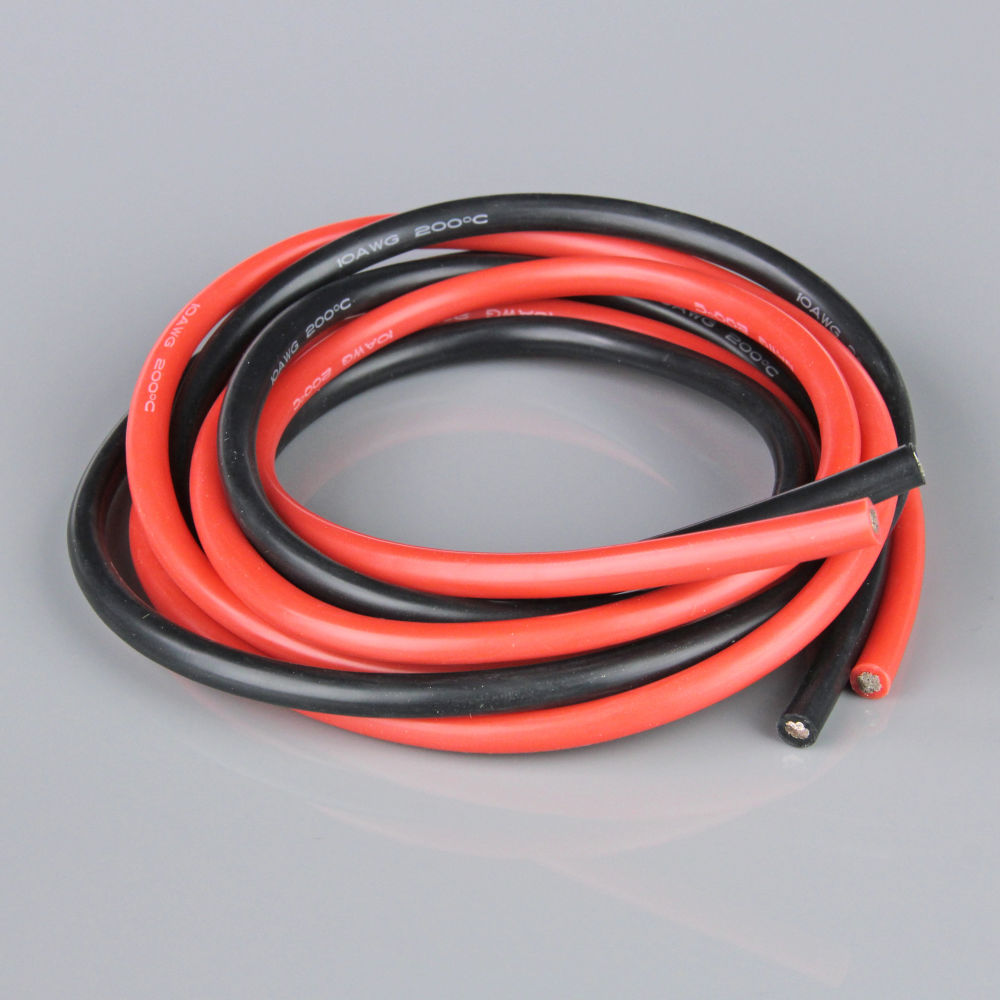 Radient Silicone Wire, 10AWG, 680 Strand, 4ft / 1.2m Red-Black RDNAC010139