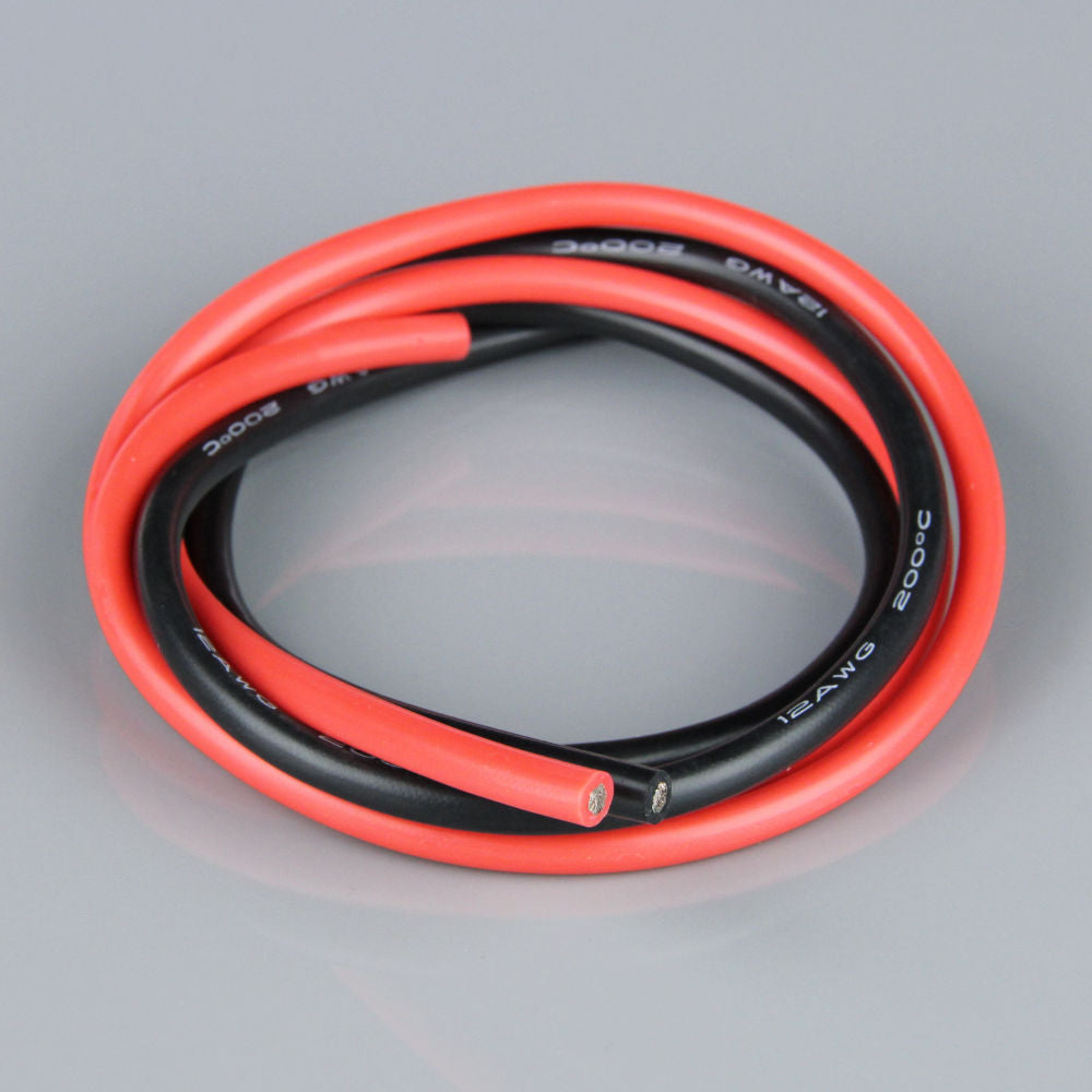 Radient Silicone Wire, 12AWG, 680 Strand, 2ft / 0.6m Red-Black RDNAC010144