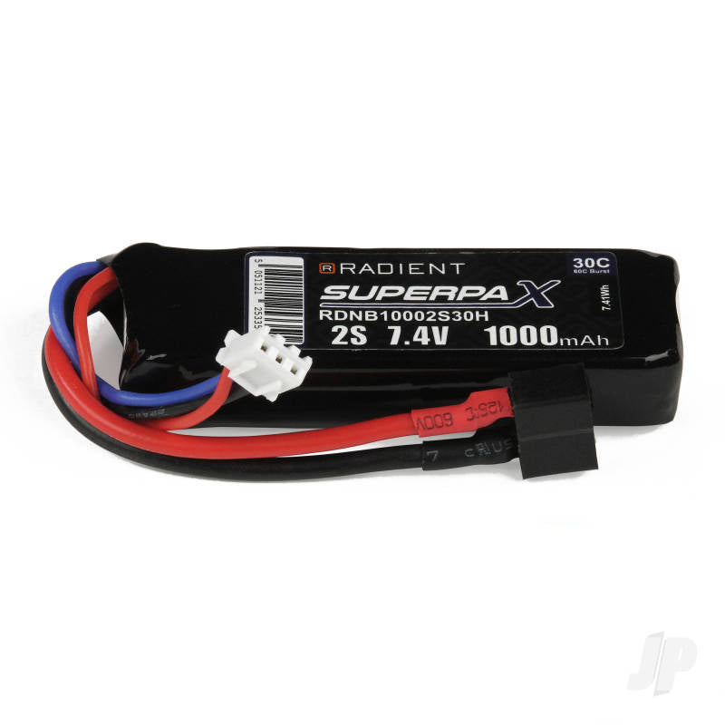 Radient LiPo 2S 1000mAh 7.4V 30C Deans (HCT) RDNB10002S30H