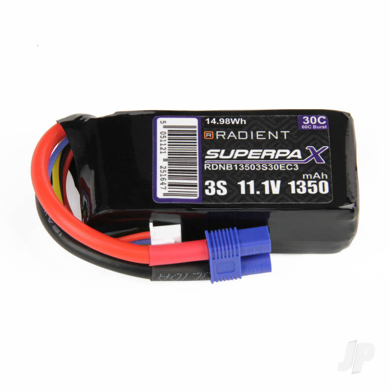 Radient LiPo 3S 1350mAh 11.1V 30C EC3 RDNB13503S30EC3