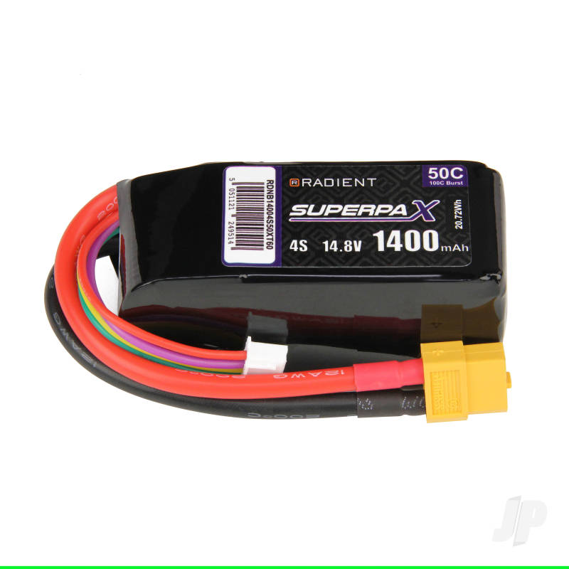 Radient LiPo 4S 1400mAh 14.8V 50C XT60 RDNB14004S50XT60