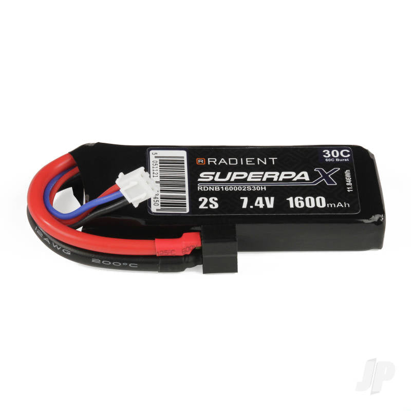 Radient LiPo 2S 1600mAh 7.4V 30C Deans (HCT) RDNB16002S30H