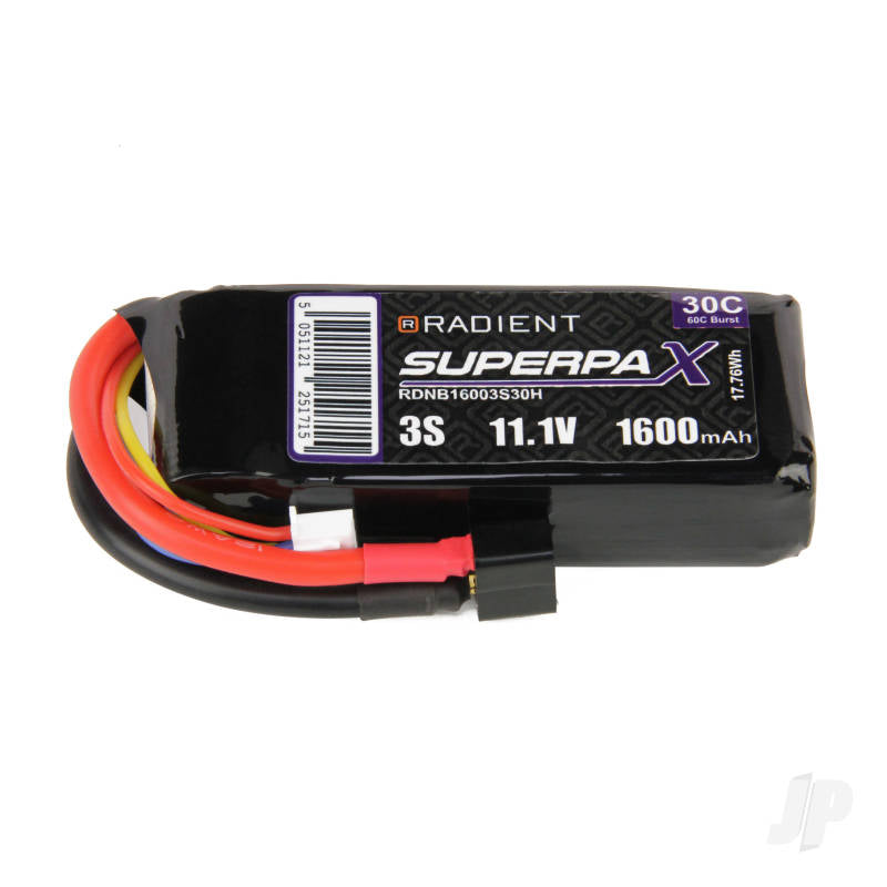 Radient LiPo 3S 1600mAh 11.1V 30C Deans (HCT) RDNB16003S30H