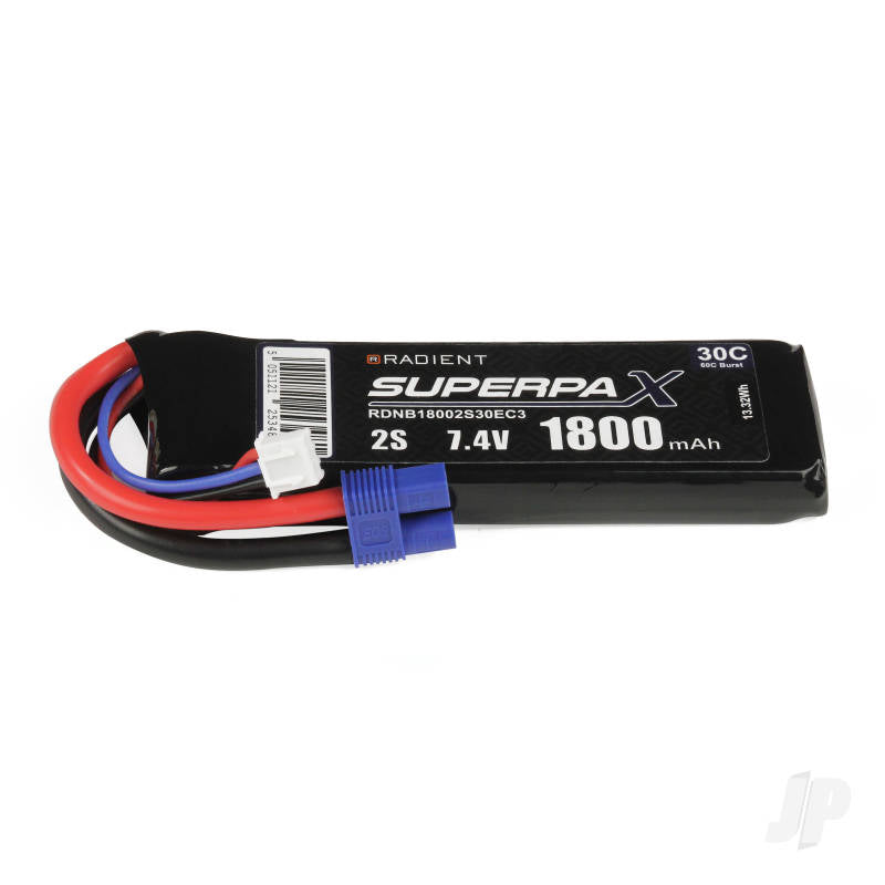 Radient LiPo 2S 1800mAh 7.4V 30C EC3 RDNB18002S30EC3