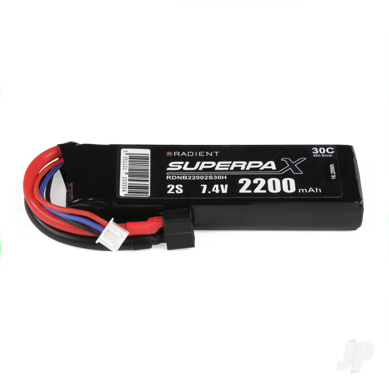 Radient LiPo 2S 2200mAh 7.4V 30C Deans (HCT) RDNB22002S30H