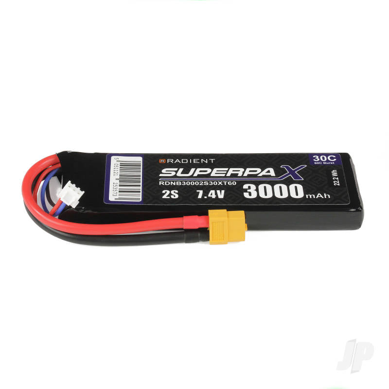 Radient LiPo 2S 3000mAh 7.4V 30C XT60 RDNB30002S30XT60