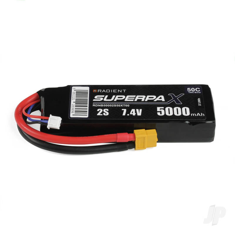 Radient LiPo 2S 5000mAh 7.4V 50C XT60 RDNB50002S50XT60