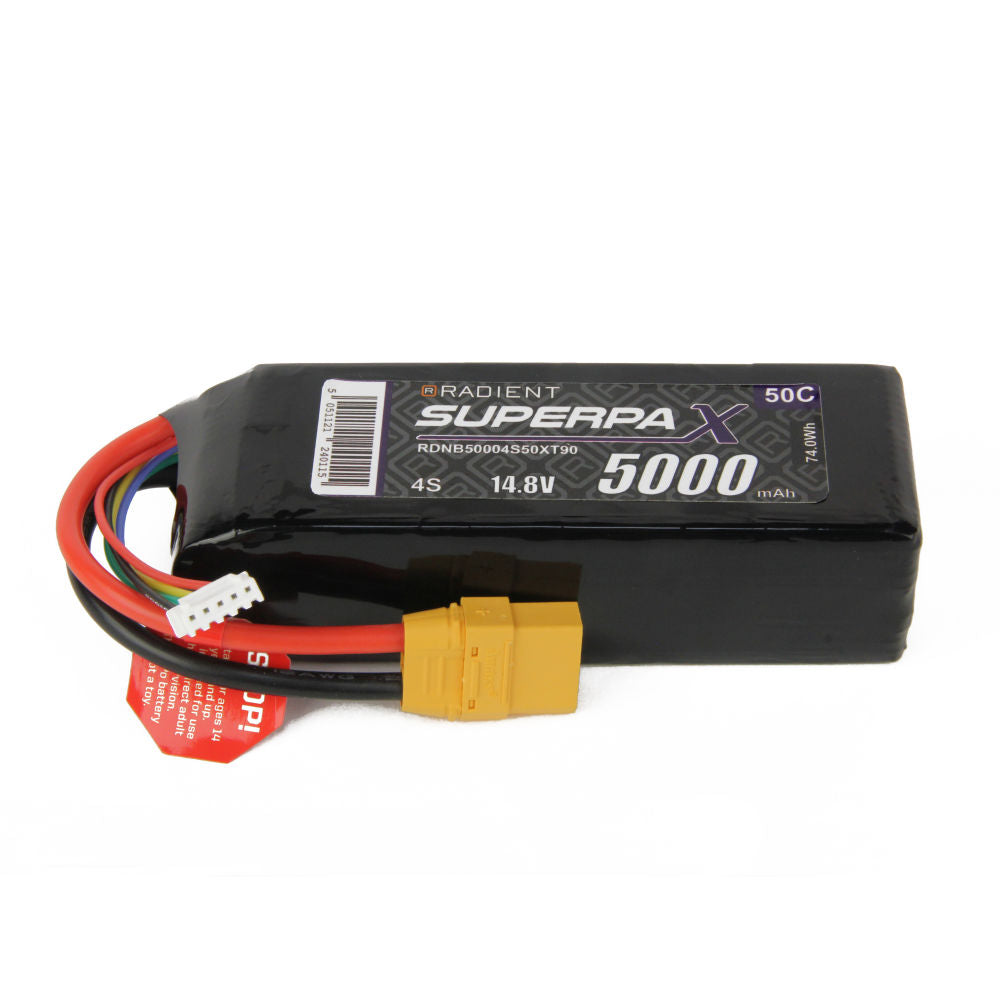 Radient LiPo 4S 5000mAh 14.8V 50C XT90 RDNB50004S50XT90