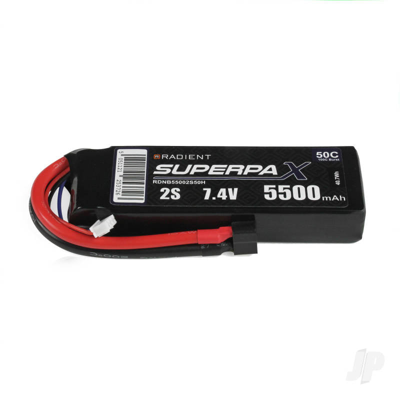 Radient LiPo 2S 5500mAh 7.4V 50C Deans (HCT) RDNB55002S50H