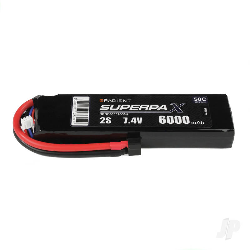 Radient LiPo 2S 6000mAh 7.4V 50C Deans (HCT) RDNB60002S50H