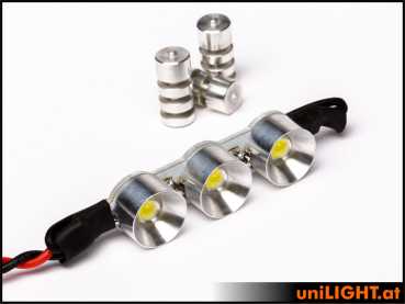 UniLight 12mm Triple-Spotlight, 3X2W - White + Thermal-Glue