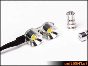 UniLight 12mm Double-Spotlight, 2X4W - White + Thermal-Glue