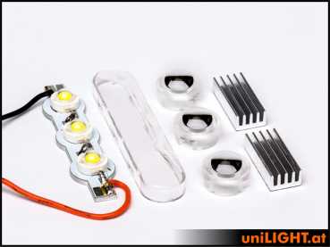 UniLight 13mm ECO-Spotlight for Parachute, 3x6W - White + Thermal-Glue