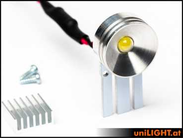 UniLight 20mm Gear-Spotlight, 4W,Short - White + Thermal-Glue