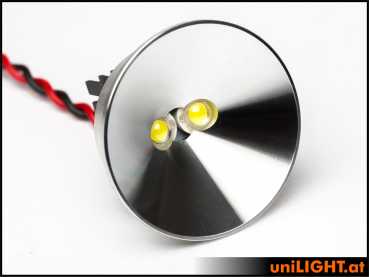UniLight 40mm Alu-Spotlight, 8Wx2, T-Fuse - White