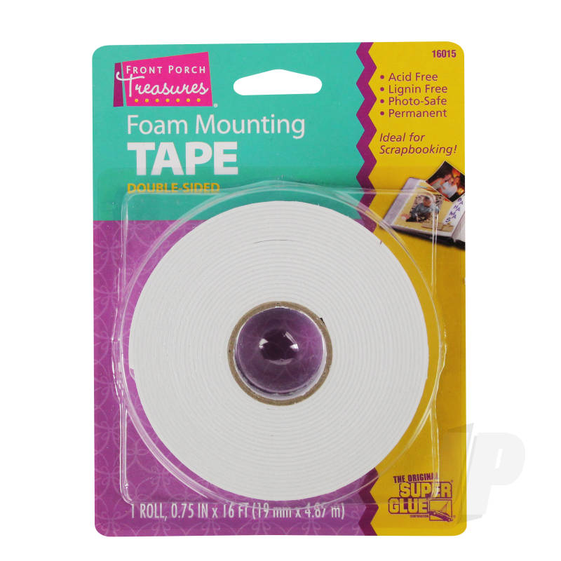 Super Glue Foam Mounting Tape, Double-Sided (.75in x 16ft) SUP16015
