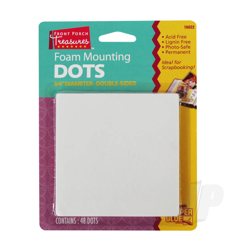 Super Glue Foam Mounting Dots,Double-Sided, .75in Diameter, (48 Dots) SUP16022