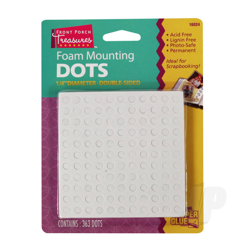 Super Glue Foam Mounting Dots, Double-Sided, .25in Diameter (363 Dots) SUP16024